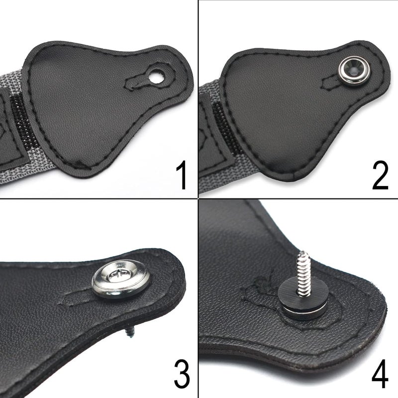 MAXCHEER 2PCS Mushroom Style Guitar Ukulele Bass Strap Lock Lock Metal Music Parts (Chrome) - Image 3